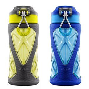 New! Zulu Torque 16Oz Tritan Water Bottle 2-Pack Blue/Yellow kids women boys NIB